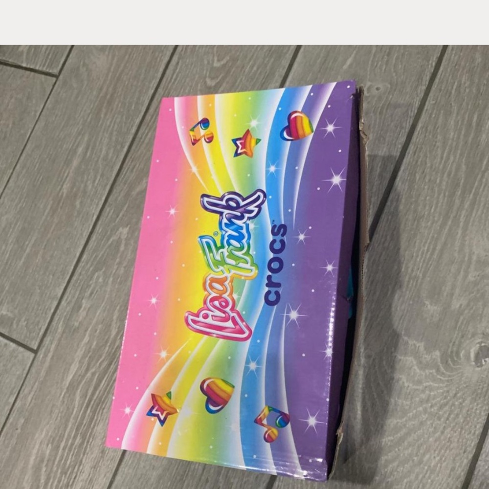 Lisa Frank Multicolor Crocs Box with Hearts and Stars